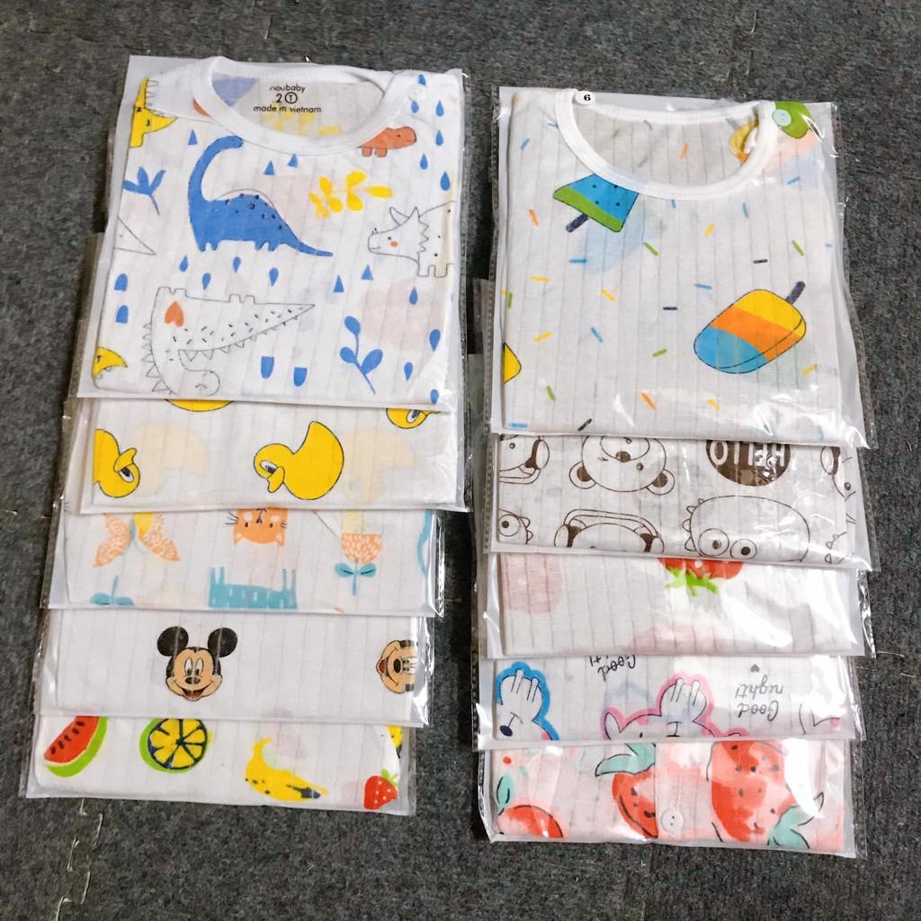 Bộ cotton giấy cộc tay cho bé cho bé sơ sinh đến 15kg