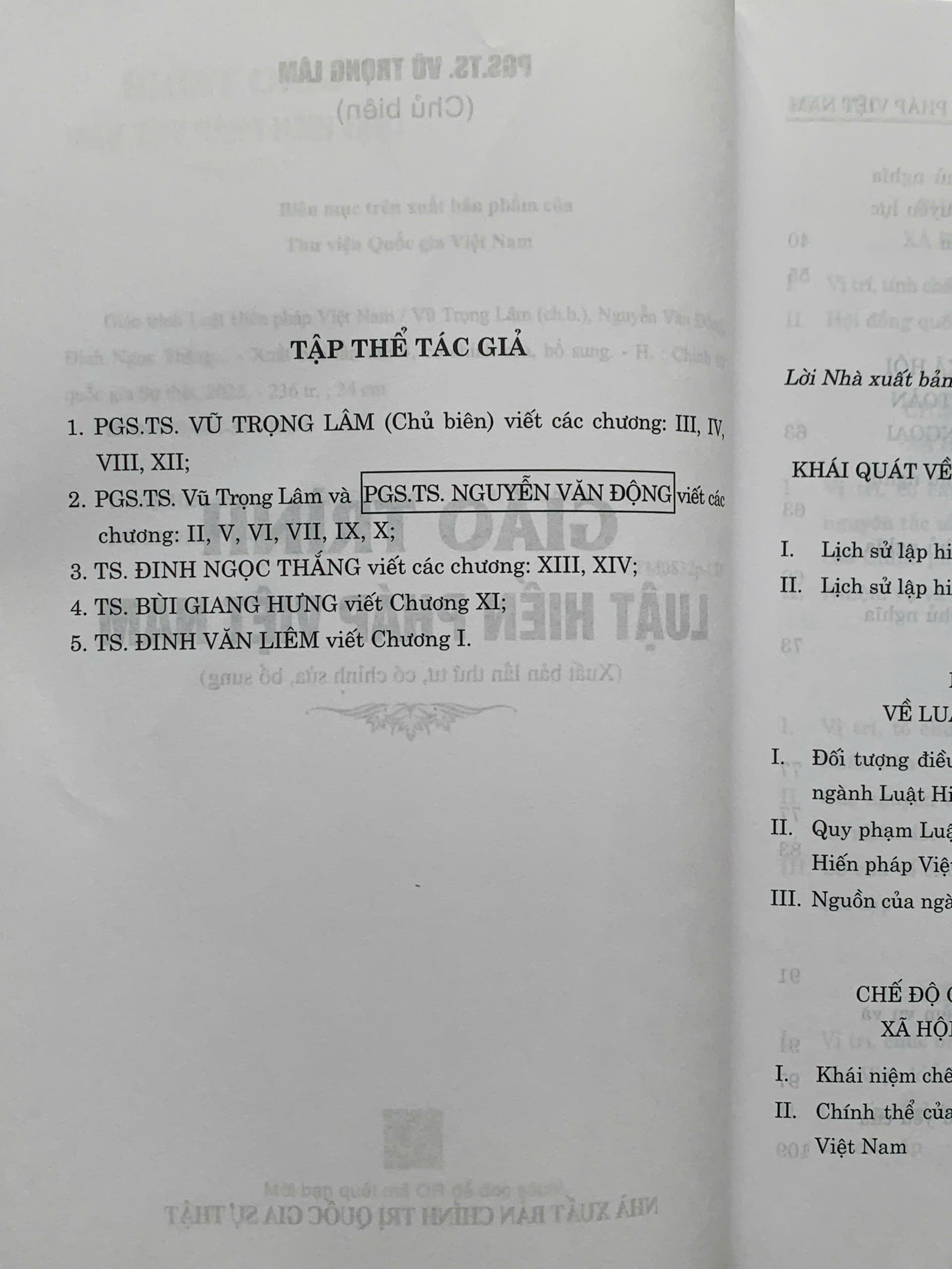 Giáo Trình Luật Hiến Pháp Việt Nam (Xuất bản lần thứ tư, có chỉnh sửa, bổ sung)