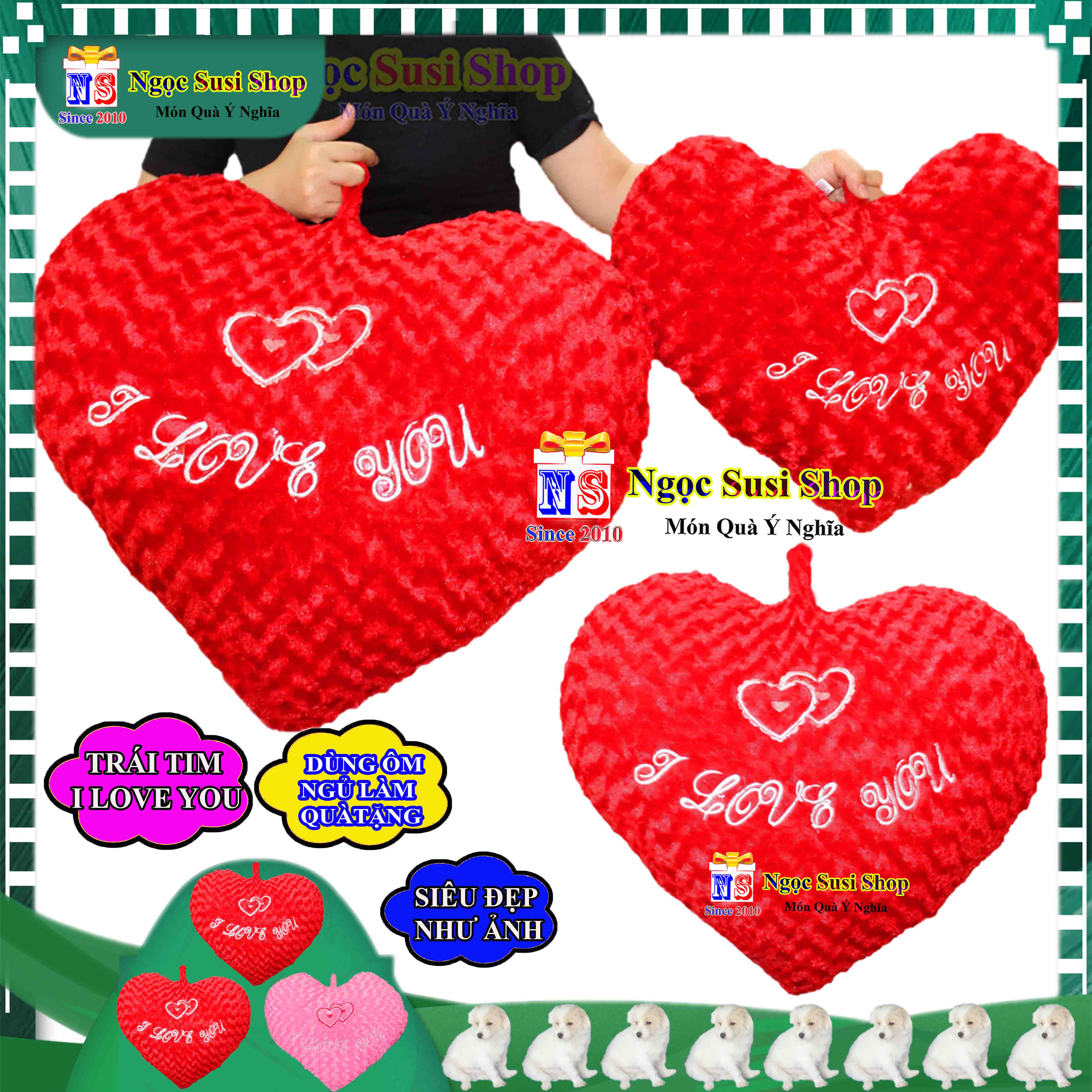 THÚ BÔNG GỐI TRÁI TIM I LOVE YOU SIÊU ĐẸP ÔM NGỦ QUÀ TẶNG - GỐI ÔM TRÁI TIM CAO CẤP