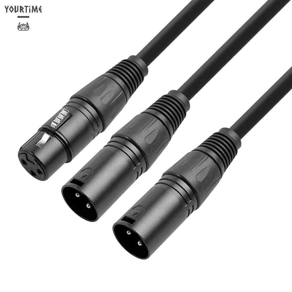 Dây Cáp Chữ Y Chuyển Đổi Âm Thanh 3 Pin XLR Sang XLR Kép Dài 50cm Màu Đen