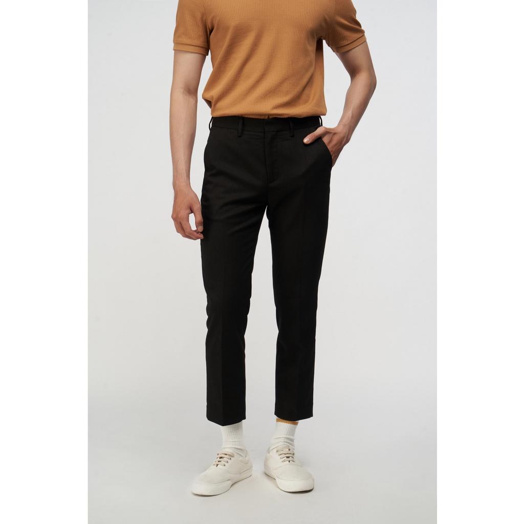 Quần tây nam màu đen Twill Texture form slim crop 10F21PFO007 | LASTORE MENSWEAR