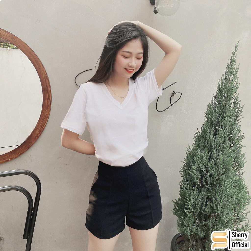 Quần short đùi nữ cạp cao chất tuyết mưa