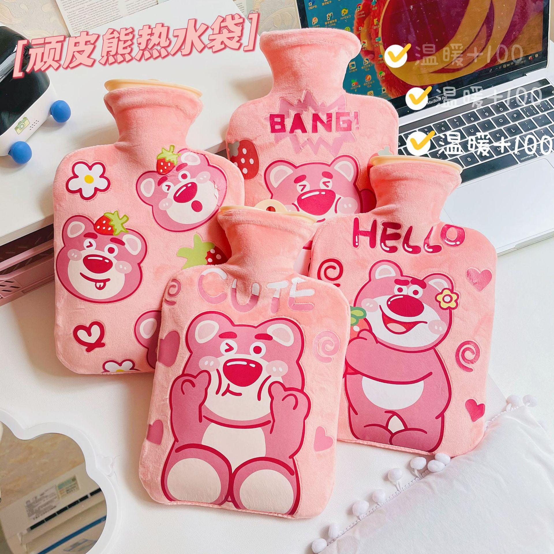 Hình Gấu Dâu Bình Nước Nóng Đựng Nước Sưởi Tay Miếng Sưởi Máy Sưởi Túi Đựng Nước Nóng An Toàn Tiện Lợi Máy Sưởi Tay Thú Cưng Dễ Thương Màu sắc: 1