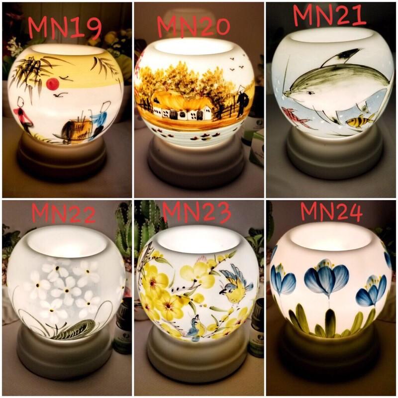 Đèn xông tinh dầu gốm sứ bát tràng thấu quang