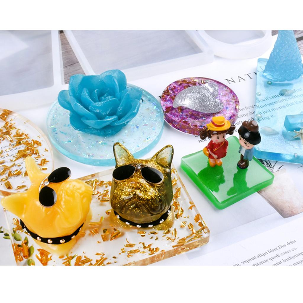 4x  Square Resin Mould For DIY Coaster Display Pad 8cm