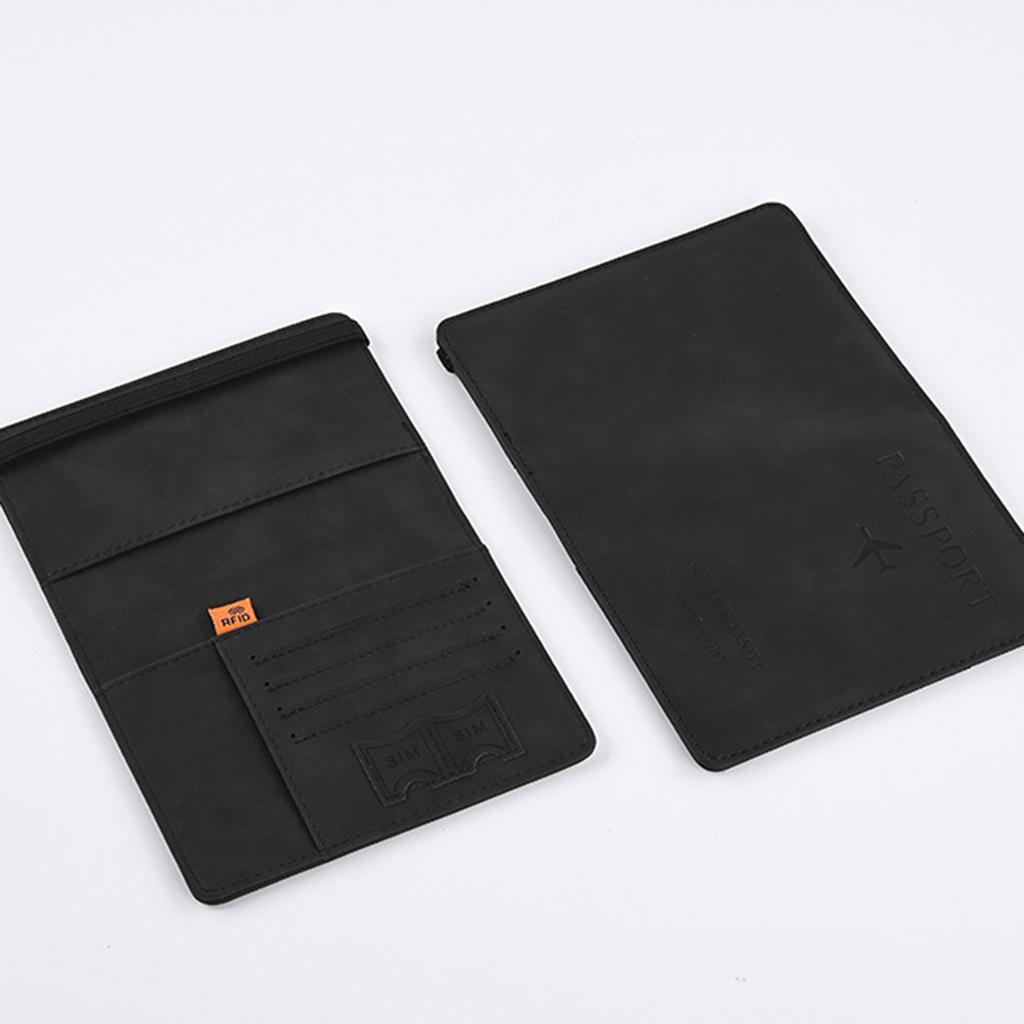 Passports Holder Document Organizer Case Card Case Black