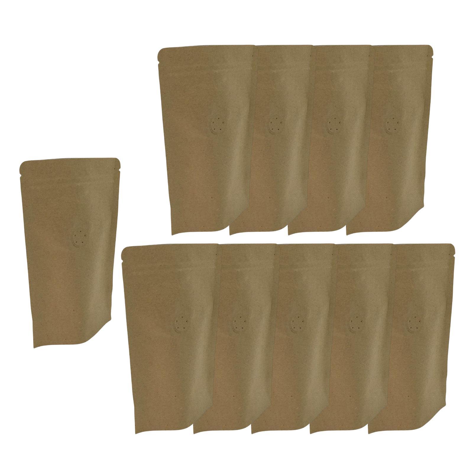 10Pcs Brown Bags Organizer Resealable  Pouch for  Snack