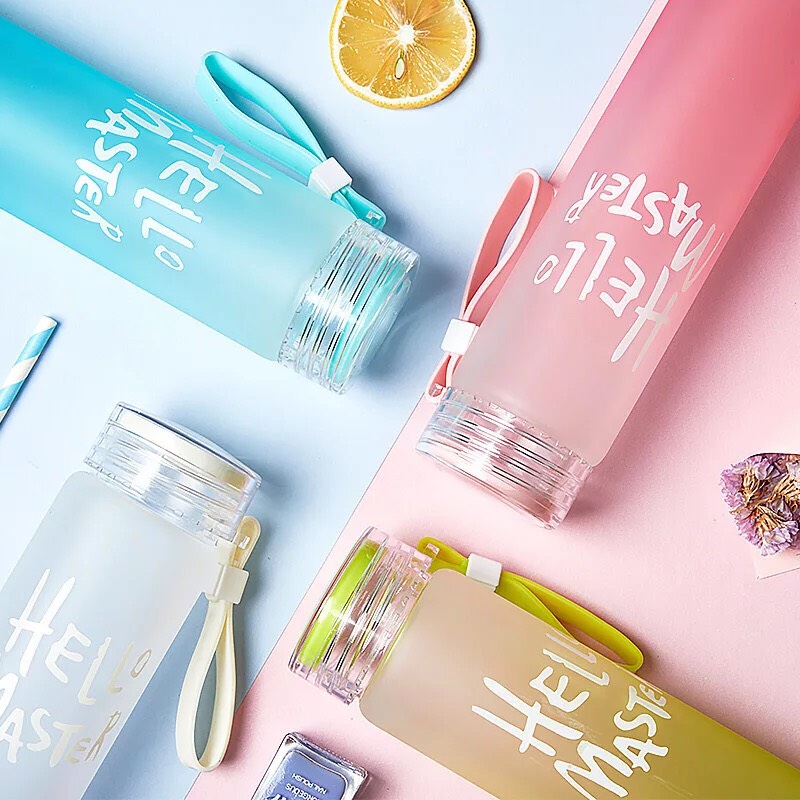 Combo 4 Bình thủy tinh đựng nước HELLO MASTER 450ML