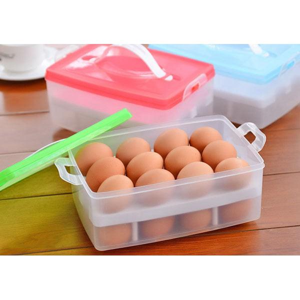 Hộp Đựng Trứng 2 Tầng 24 Quả Tiện Lợi Gọn Gàng