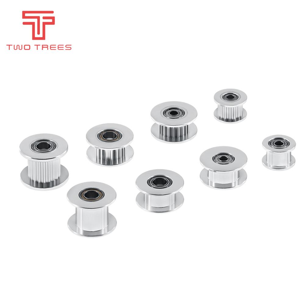 GT2 Loại Thụ Động Bánh Xe Đồng Bộ 16/20 Răng Răng Nhôm Thời Gian Ổ Ròng Rọc Cho Máy In 3D Gear Idler Ròng Rọc Rộng 6Mm/10Mm