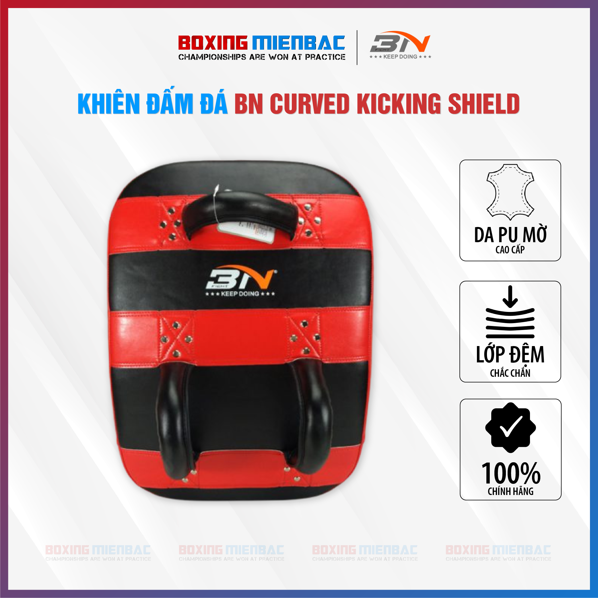 ĐÍCH ĐÁ KHIÊN BN CURVED KICKING SHIELD – ĐEN Đỏ (Giá 1 chiếc