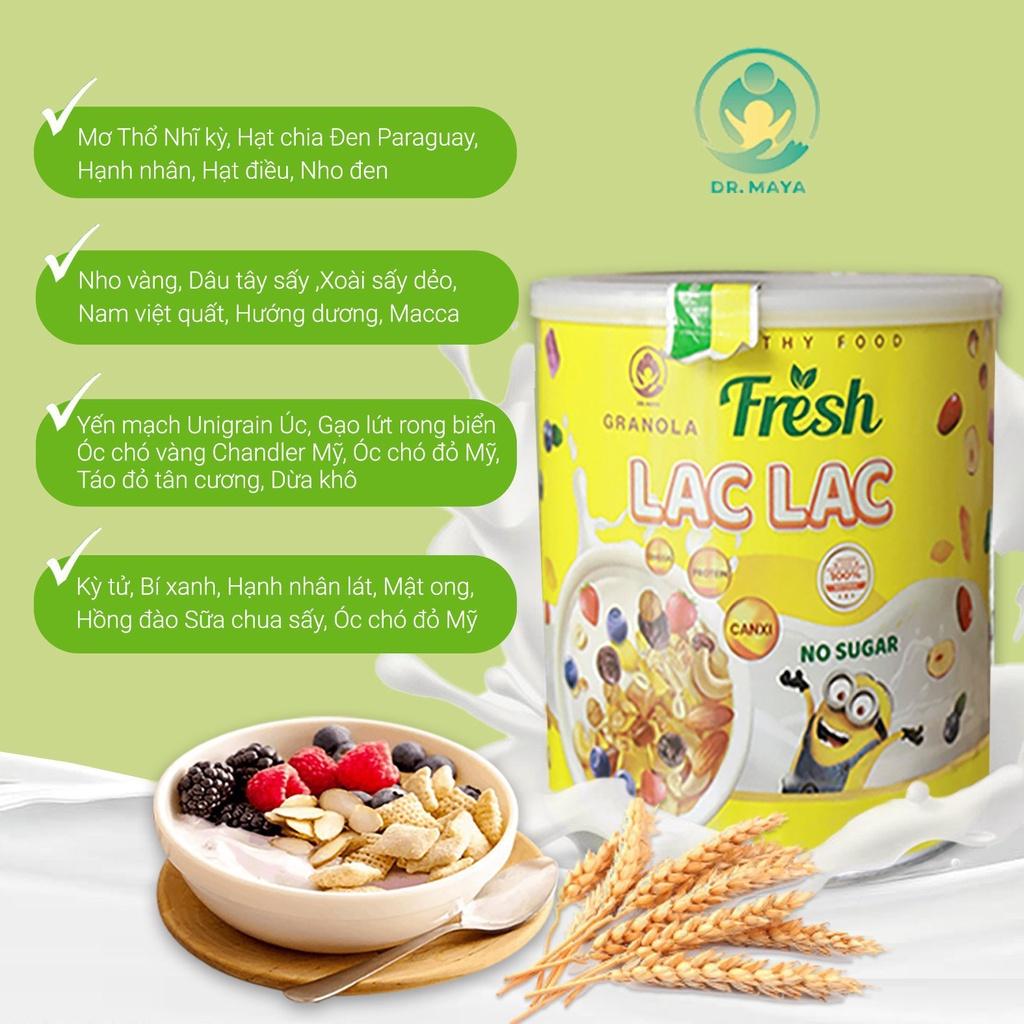 Granola Fresh Lạc Lạc Siêu Hạt Tươi 650g Hạt To Ăn Giòn Tươi Ngon Hỗ Trợ Giảm Cân và Ăn Kiêng