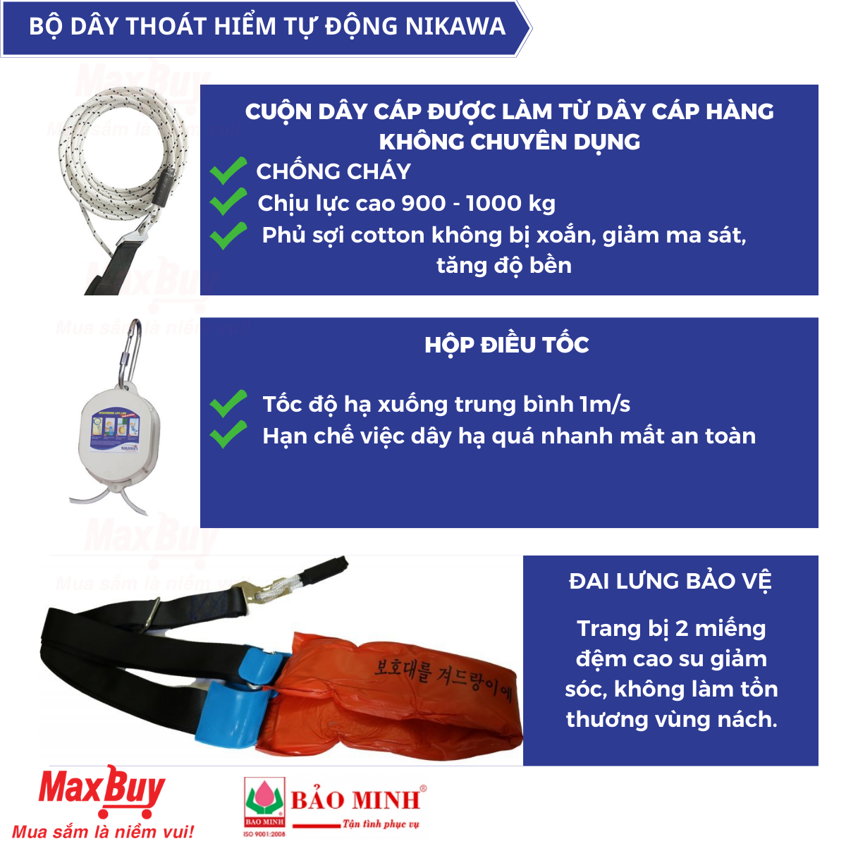 Bộ Dây Thoát Hiểm Tự Động NIKAWA Cho Nhà Cao Tầng KDD-25F - Bảo hành 10 năm - Hỗ trợ lắp đặt tận nơi, bảo dưỡng, Có Bảo Hiểm Bảo Minh 2 Tỷ Đồng