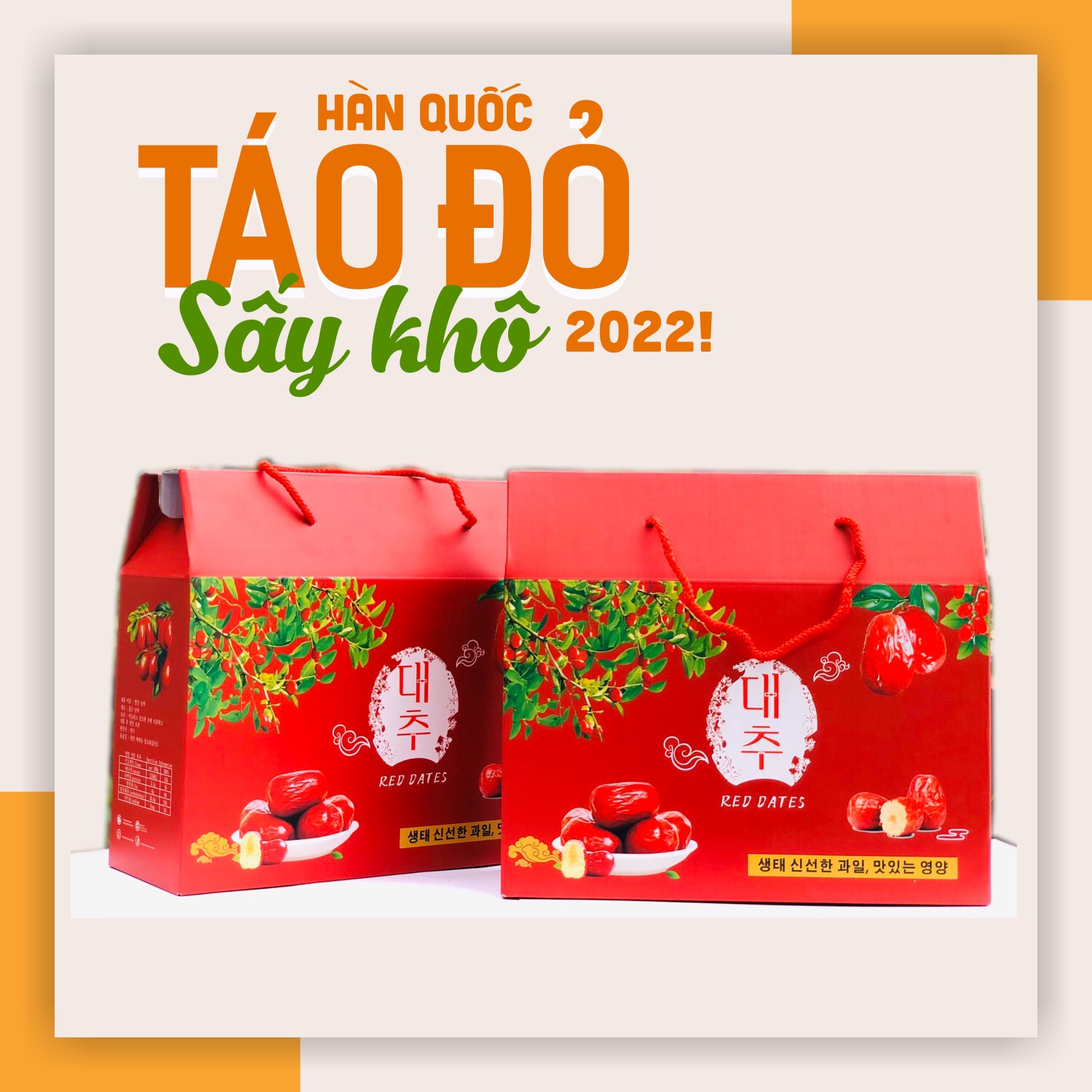 Táo chuẩn Hàn Quốc sấy khô hộp 1kg Mẫu Mới có zipper kéo.