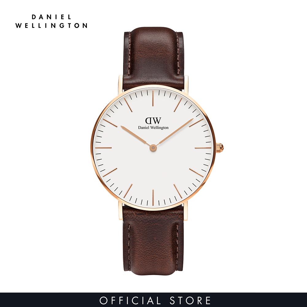 Đồng hồ Nam, Nữ Daniel Wellington dây da - Classic Bristol 36mm DW00100039