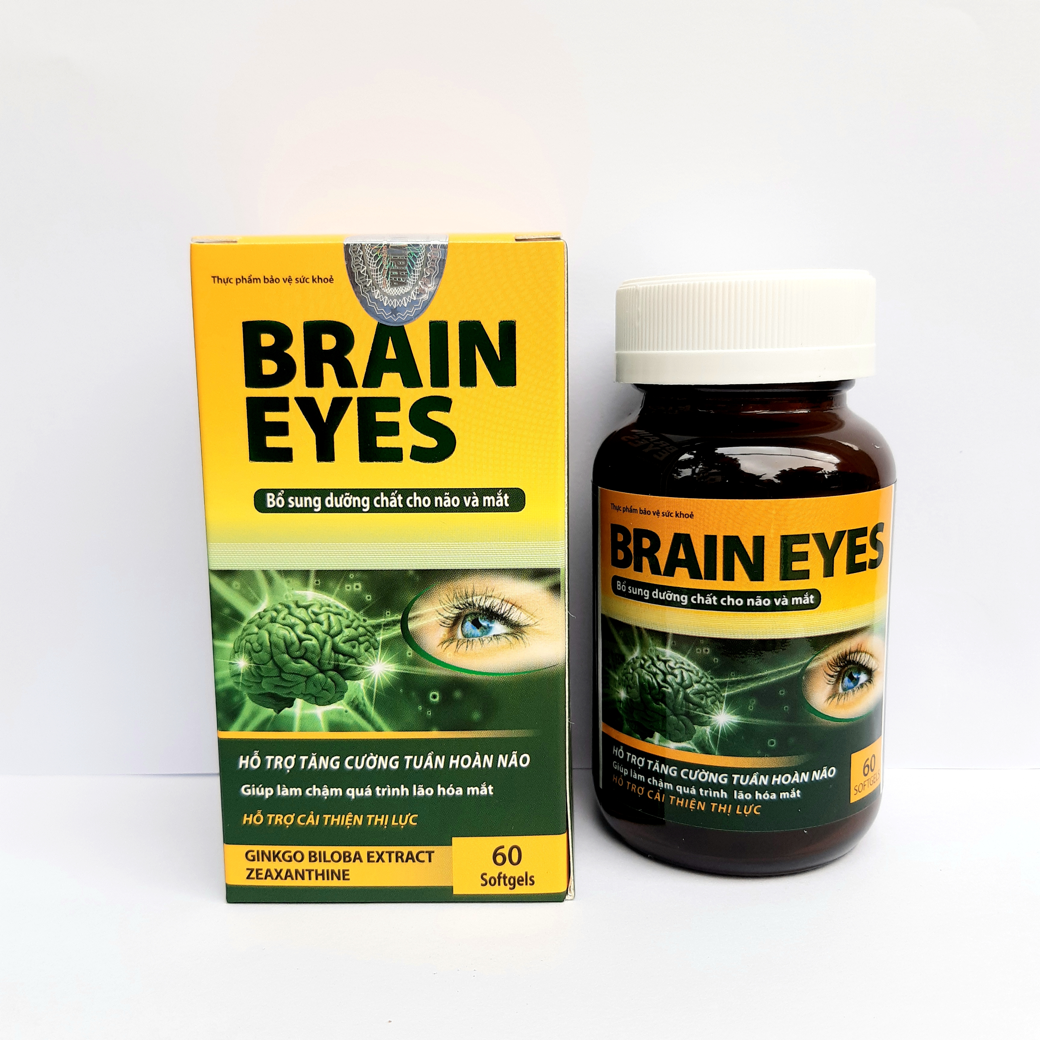 Viên Uống Bổ Não, Bổ Mắt BRAIN EYES Bổ Sung Dưỡng Chất Cho Não Và Mắt, giảm khô mắt, mỏi mắt