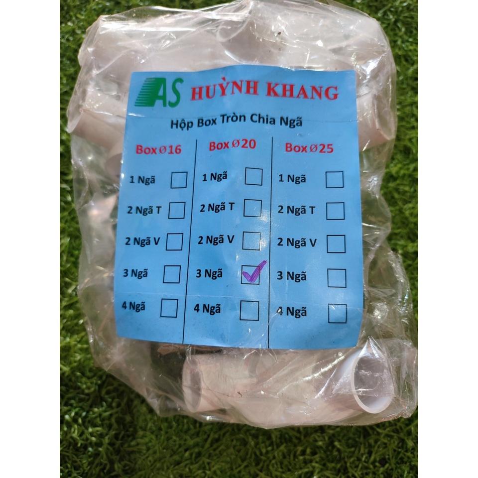 Hộp nối dây điện box tròn chia ngã phi 20.