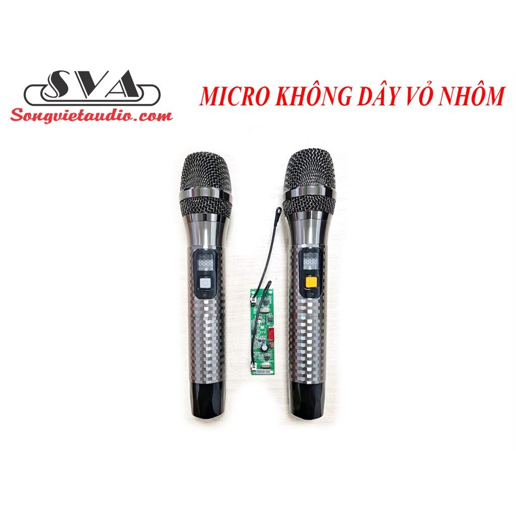 BỘ MICRO LOA KEO, AMPLI VỎ NHOM ĐEN CARO