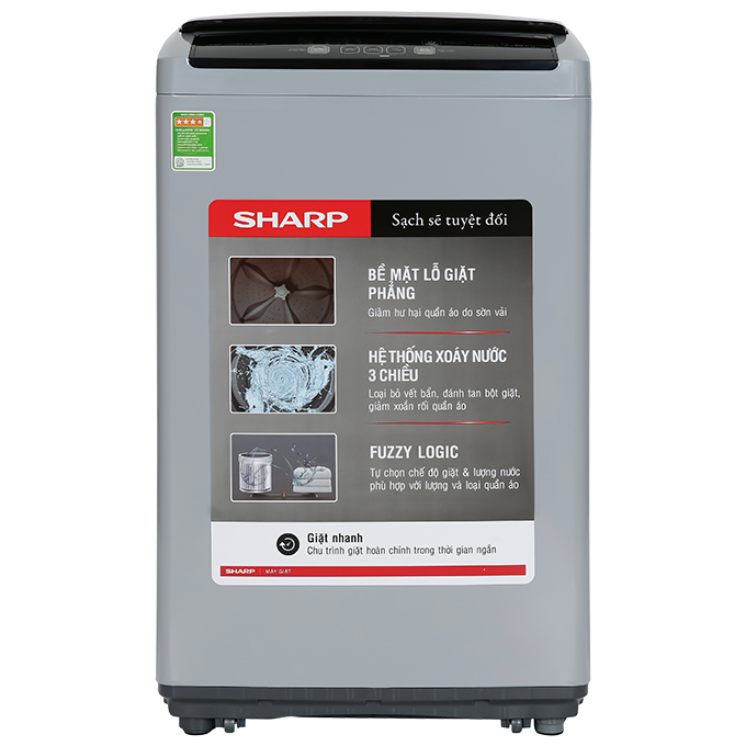 Máy Giặt Sharp Inverter 7.5 Kg ES-Y75HV-S -Hàng chính hãng( Chỉ giao HCM)