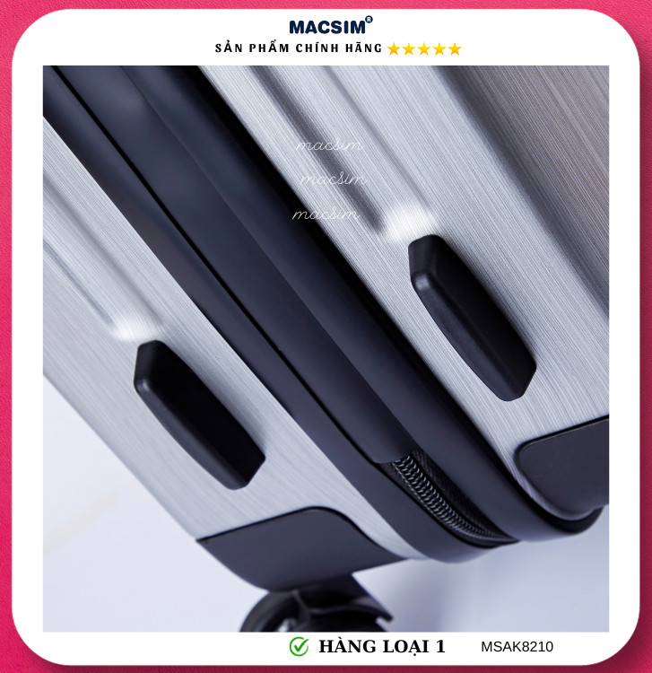 Vali cao cấp Macsim Aksen hàng loại 1 MSAK8210 cỡ 20inch- màu bạc