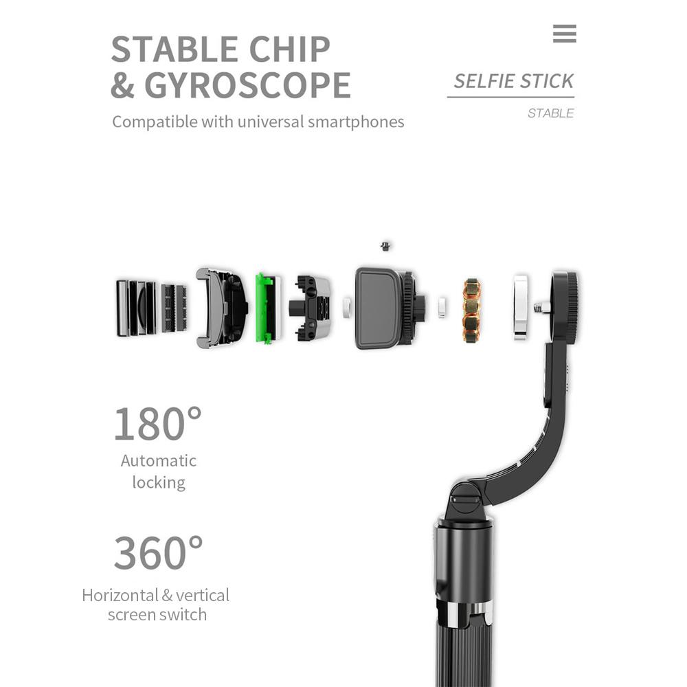 Chân máy Gimbal L08 chụp ảnh tự sướng BT4.0 không dây hợp kim nhôm có thể gập lại