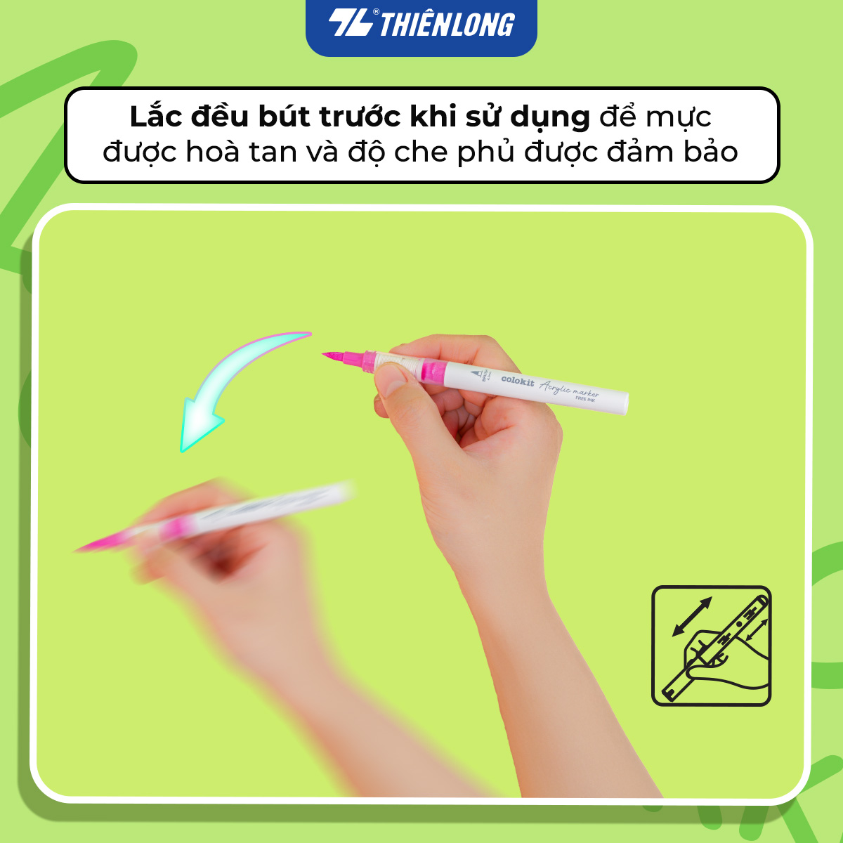 Acrylic Markers Bút sơn/ Bút lông 12/24/36 màu ThiênLong Colokit - Màu sắc tươi sáng, Mượt tay đều màu