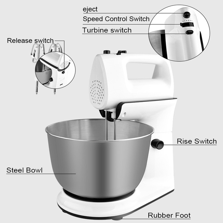 Máy trộn bột, đánh trứng cao cấp nhãn hiệu DSP KM3015 dung tích chứa 4 Lít, công suất 300W - Hàng Nhập Khẩu