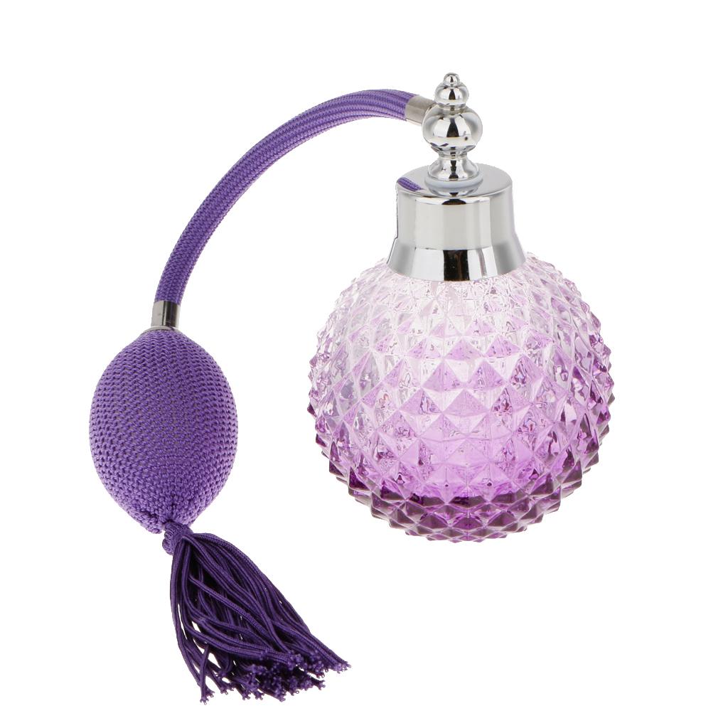 2pcs Vintage Empty Glass Perfume Bottle With Long Spray Pump 100ml
