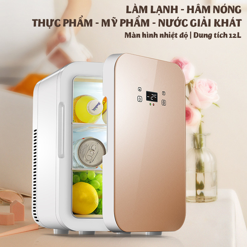 (Bh 1 năm) Tủ lạnh mini 12 lít SAST ST12L 2 chế độ làm lạnh hâm nóng cho gia đình và trên ô tô hiển thị nhiệt độ