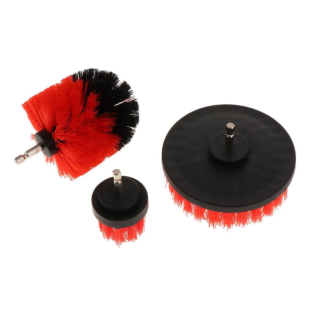 3 Pieces Drill Brush Attachment Set Cleaning Power Scrubber Scrub Tile Grout 2.5, 3.5, 5 inch