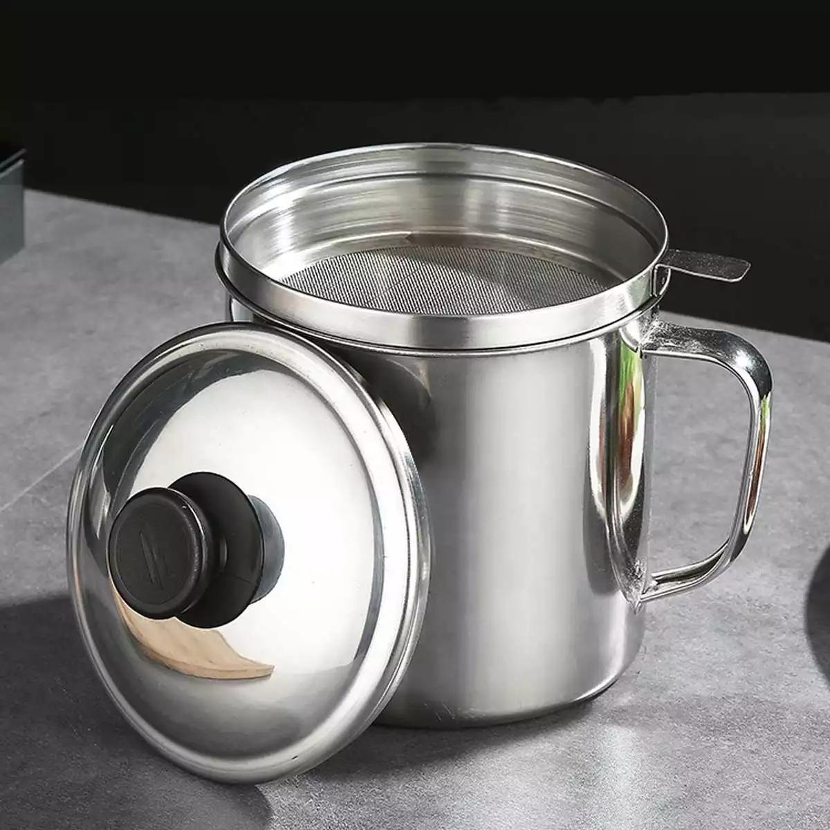 Bình Đựng Dầu Ăn Bằng Thép Không Gỉ Dung Tích 1800ml