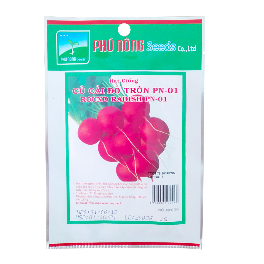 Hạt Giống Củ Cải Đỏ Tròn Phú Nông Gói 5 Gram