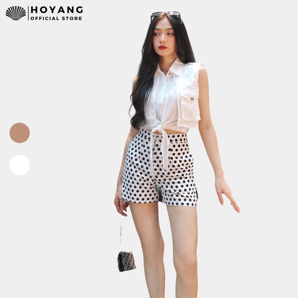 Áo Croptop Cổ Sơ Mi Túi Hộp Cool Ngầu HOYANG A133