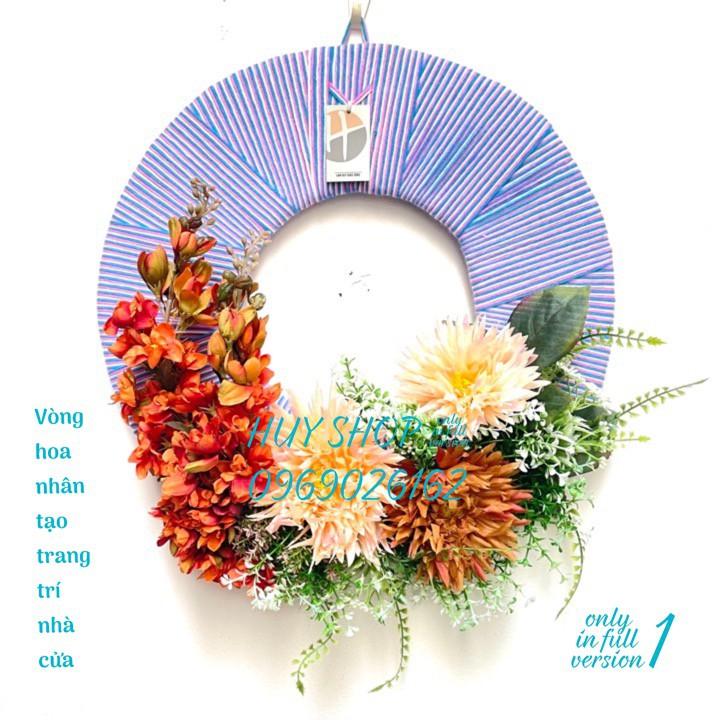 VÒNG HOA NHÂN TẠO TRANG TRÍ TREO TƯỜNG 40CM 01-06
