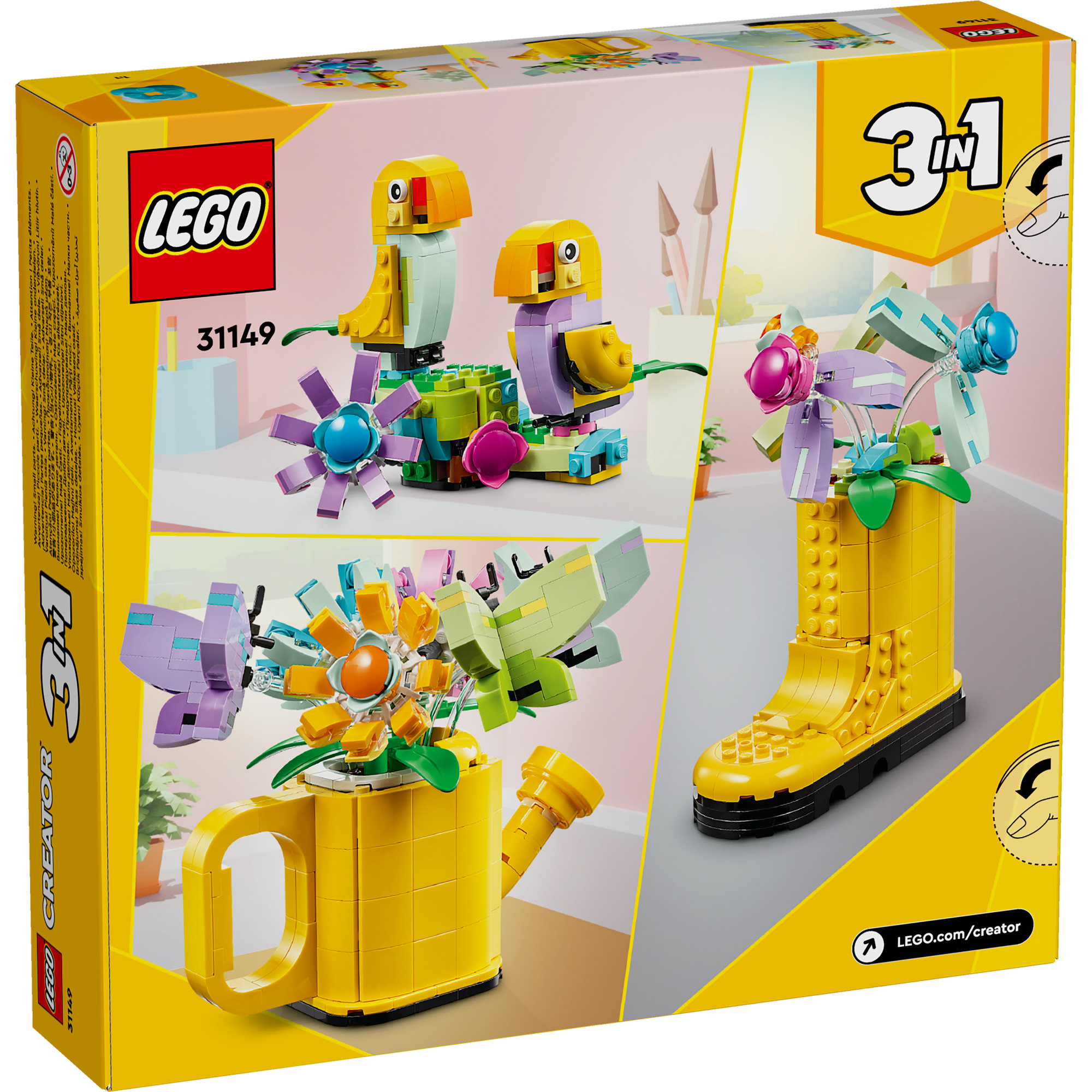 LEGO CREATOR 31149 Đồ chơi lắp ráp Chậu hoa trang trí hình bình tưới cây (420 chi tiết)