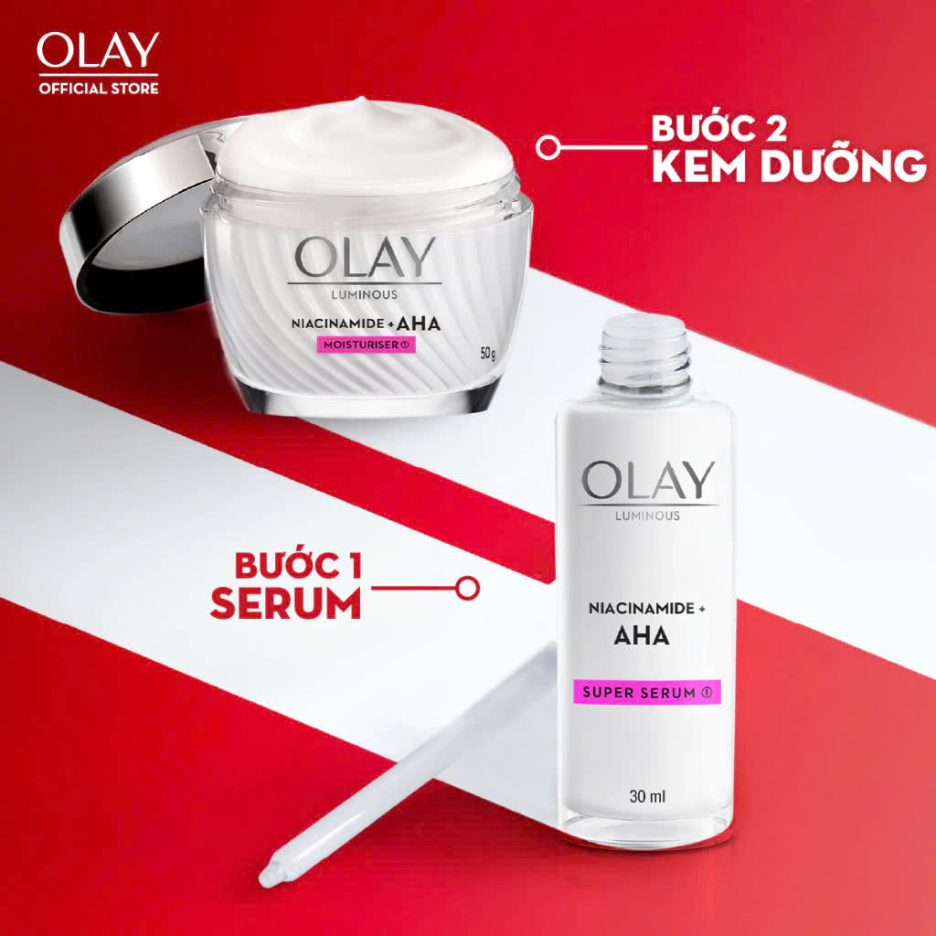 Kem Dưỡng Ẩm Sáng Da, Mờ Thâm Mụn OLAY LUMINOUS NIACINAMIDE AHA 50G