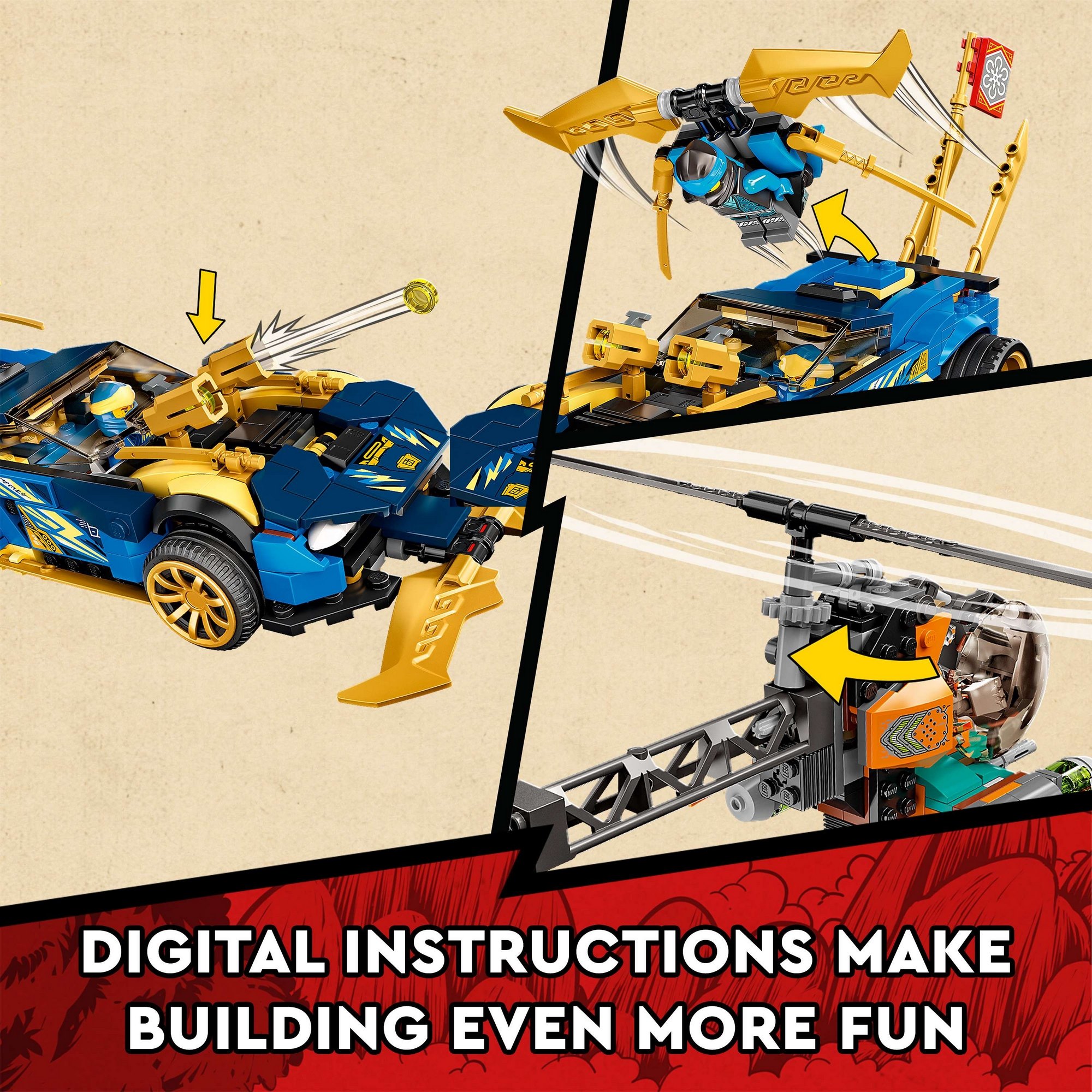 LEGO Ninjago 71776 Xe Đua Tốc Độ Của Jay &amp; Nya (536 chi tiết)
