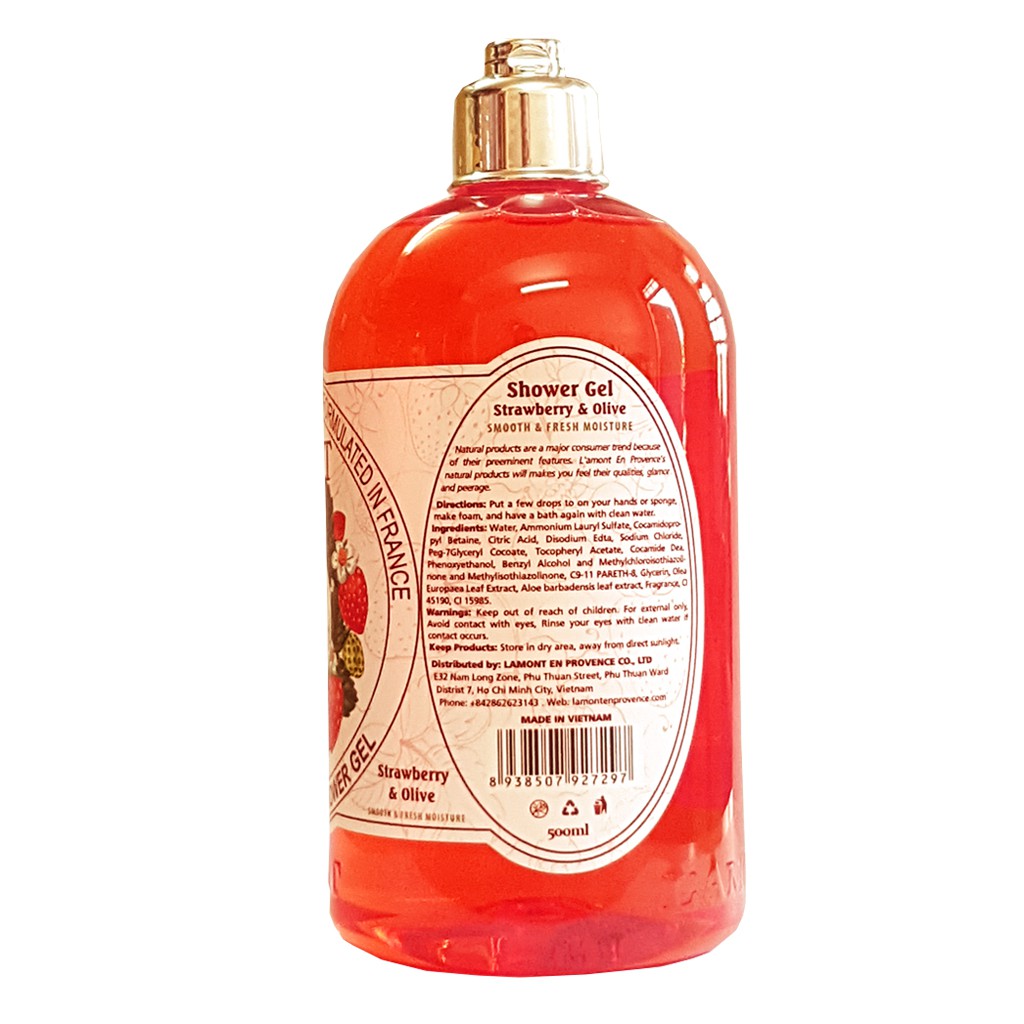 Combo Sữa Tắm L'amont En Provence Cherry Blossom Shower Gel Hương Hoa Anh Đào + Hoa Hồng (500ml / Chai)