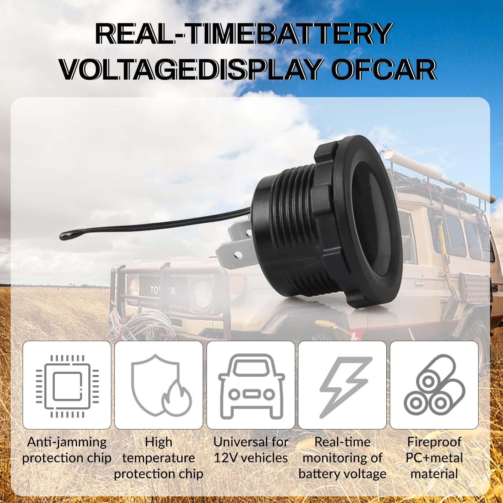 Thiết bị đo nhiệt độ vôn kế pin kỹ thuật số cho ô tô, xe máy, cho 12 chiếc xe