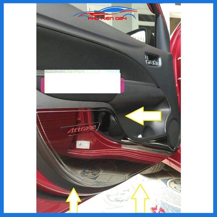 Ốp tapli Attrage 2018-2019-2020-2021 vân titan chống xước va đập khi mở cửa và làm đẹp xe