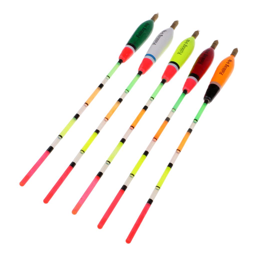 5pcs Balsa Wood Fishing Floats Bobbers Vertical Buoy Fishing Tackle 2g/26cm
