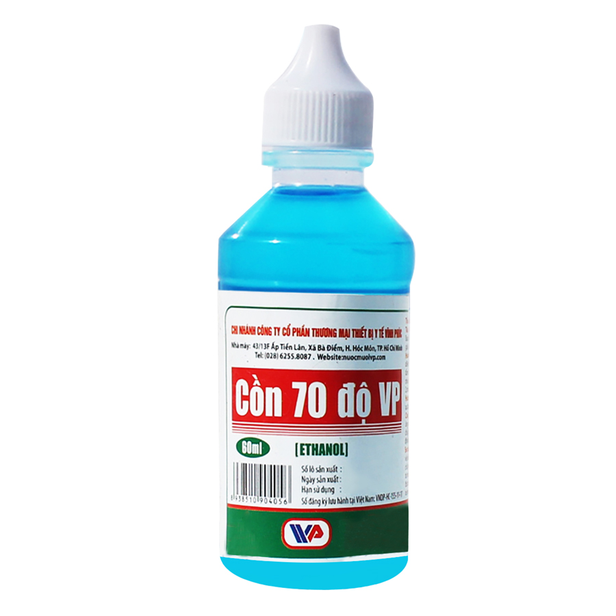 Cồn 70 Độ VP (60ml / Lốc 10 Chai)