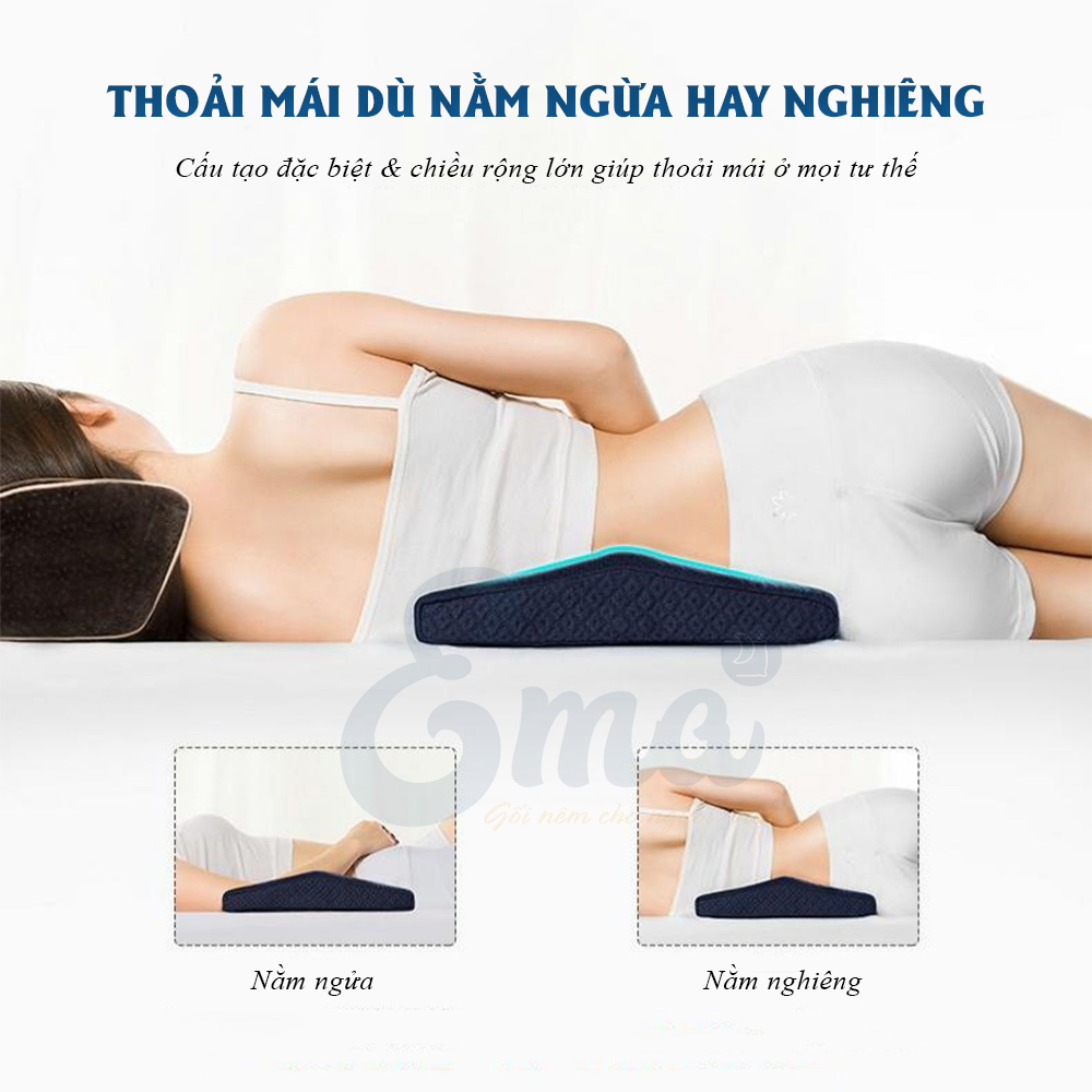 Đệm thắt lưng tam giác Ema thế hệ 2 - Rộng hơn - Thoải mái xoay trở - Dành cho người thoát vị thắt lưng, bà bầu, người cao tuổi