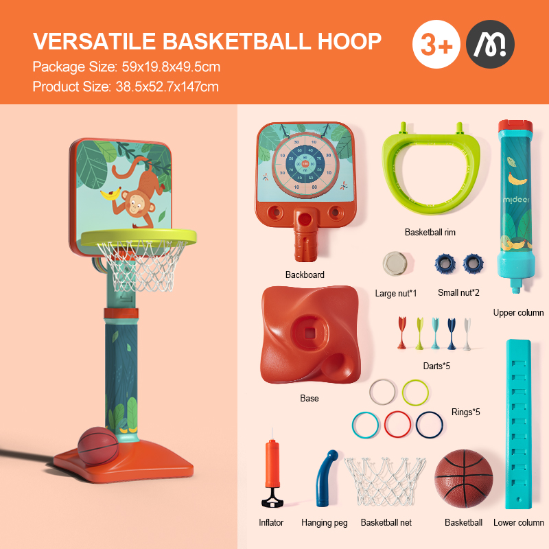 Đồ chơi cột ném bóng rổ đa năng Mideer Versatile Basketball Hoop