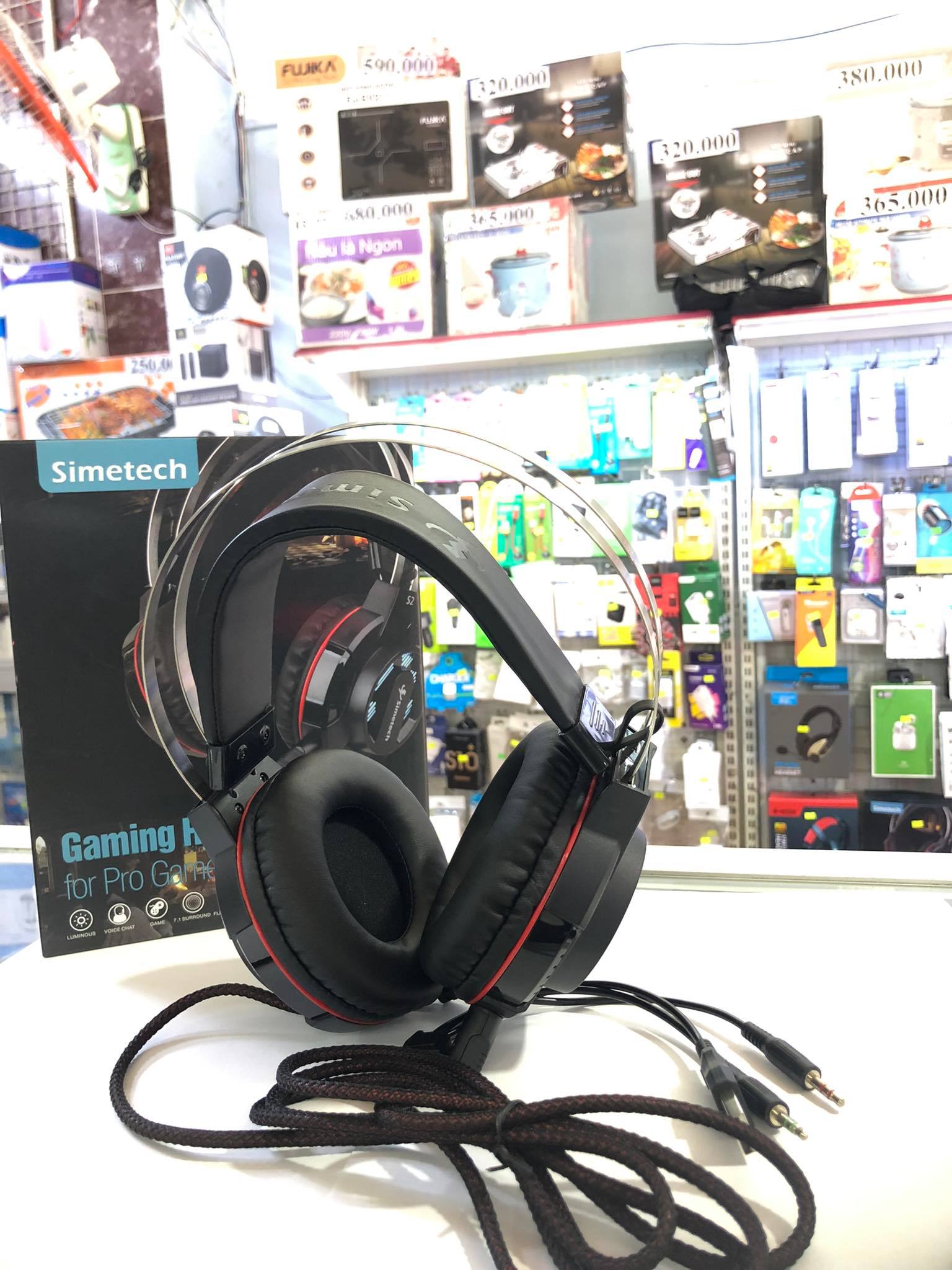 HEADPHONE TAI NGHE CHỤP TAI GAMING CHO GAME THỦ SIMETECH METAL S2 CỔNG 3.5MM,CÓ LED RGB CỰC ĐẸP - HÀNG CHÍNH HÃNG