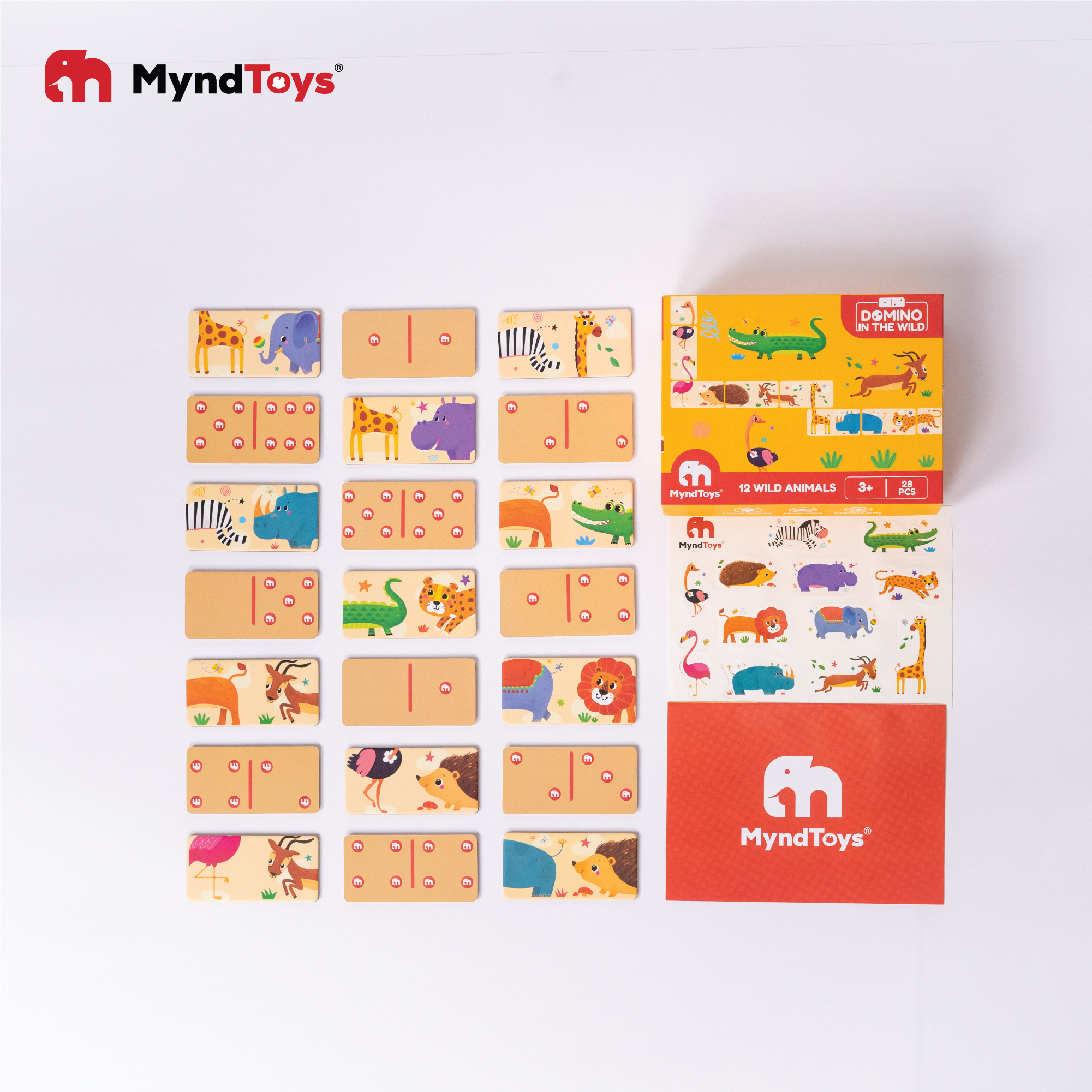 Đồ Chơi Trí Tuệ Cờ Domino Hai Mặt - Chủ Đề Động Vật 28 Thẻ - Hiệu Myndtoys