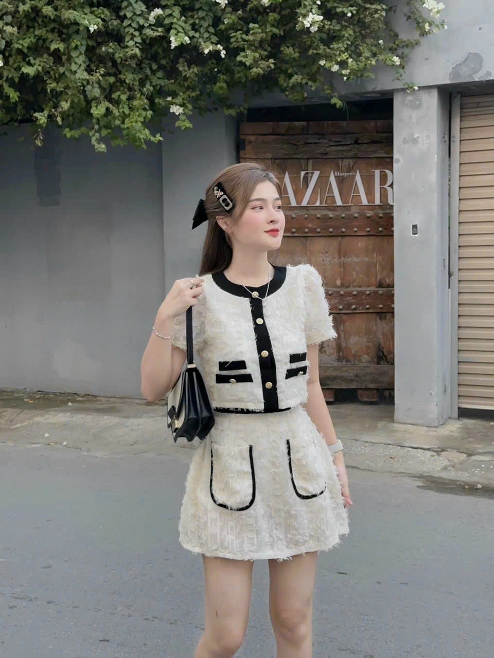 Set Đồ Nữ Mix Chân Váy Túi Hộp