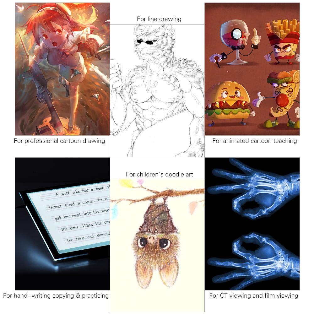 Bảng Stencil Hình xăm  hiển thị Hộp đèn Bảng LED Sao chép Bảng A3 47 * 37cm 21,4 inch LED