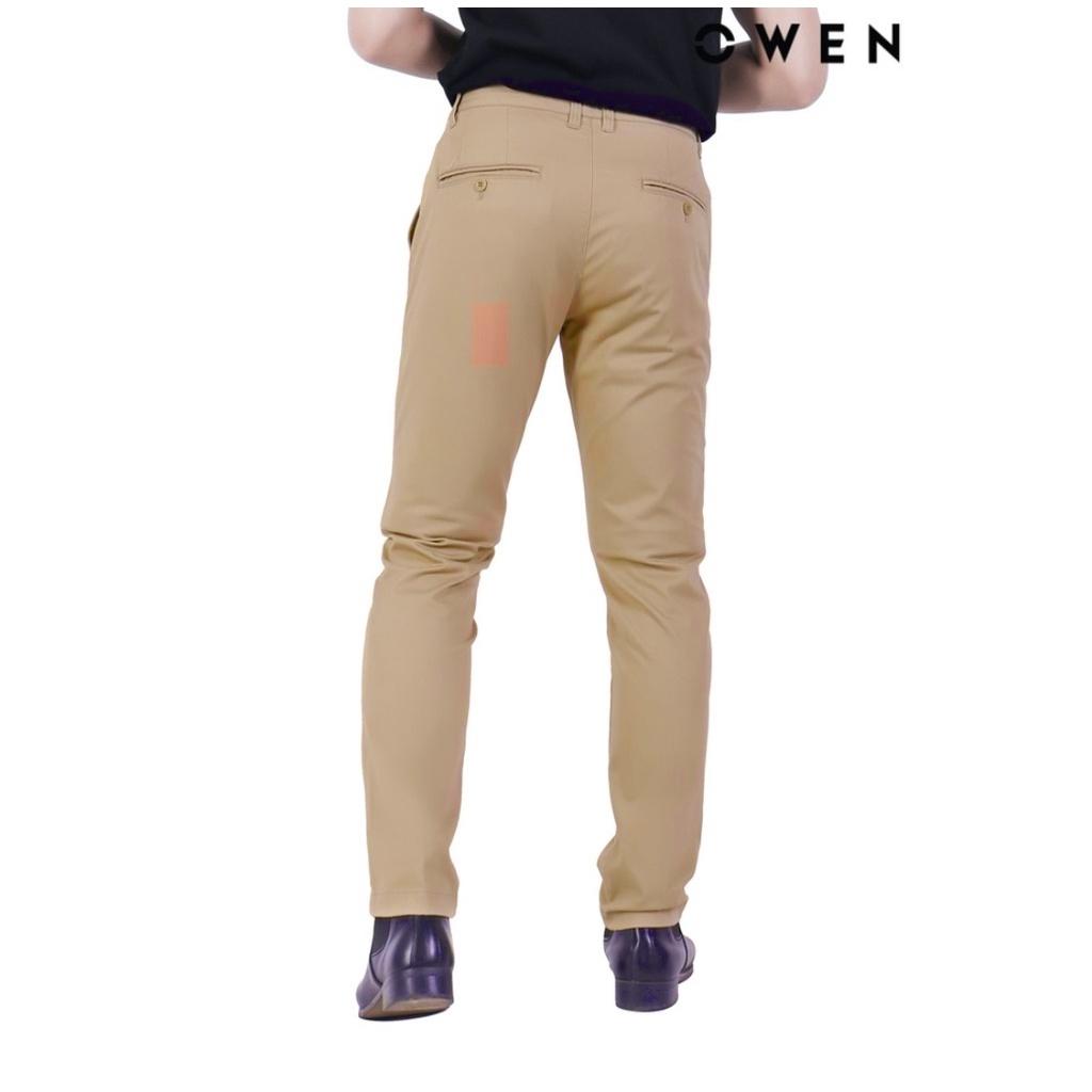 OWEN - Quần kaki Owen chất thô co dãn màu vàng nâu 23628 - Quần kaki nam