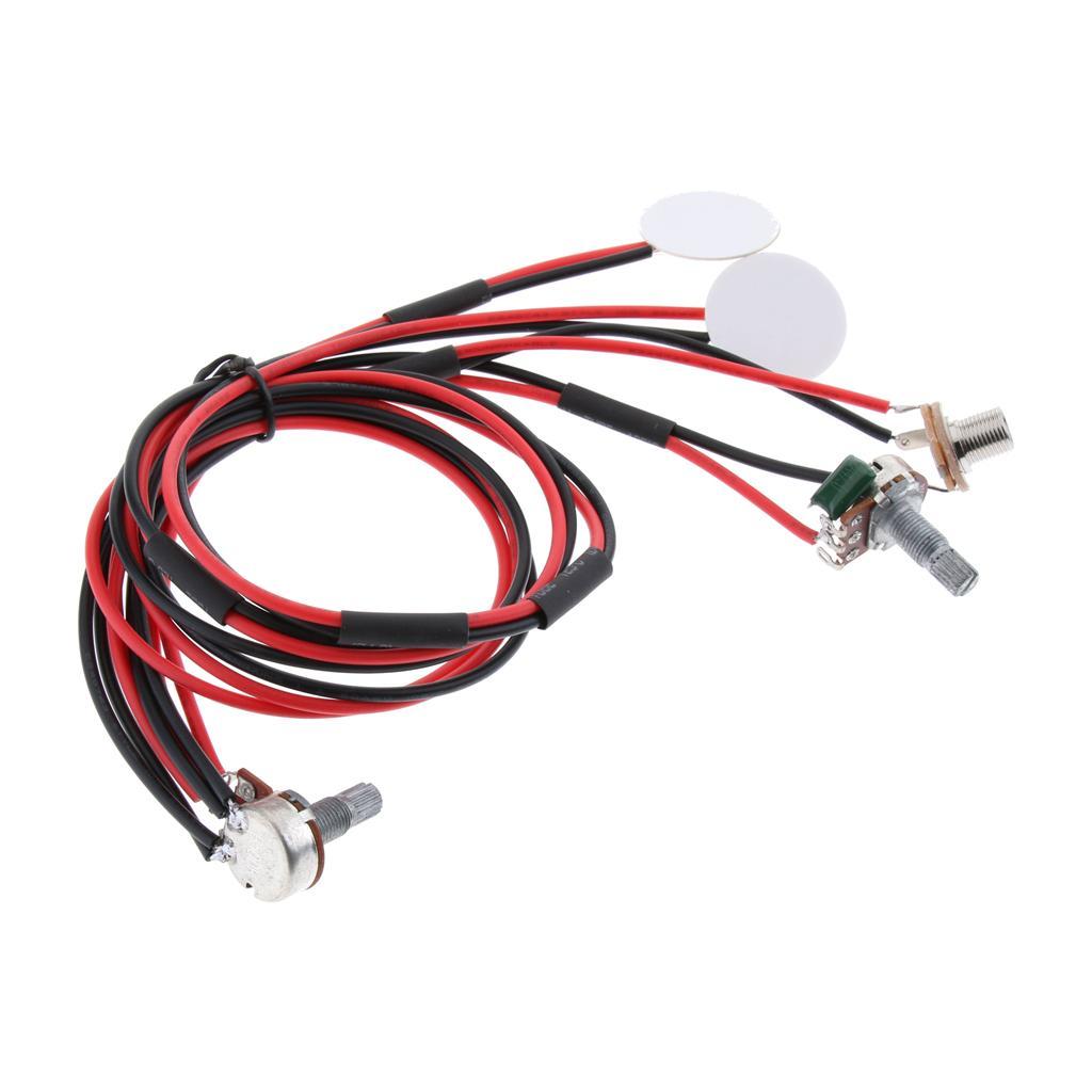Guitar Dual Piezo Pickup 6.35mm Jack for Acoustic Folk Guitar Ukulele